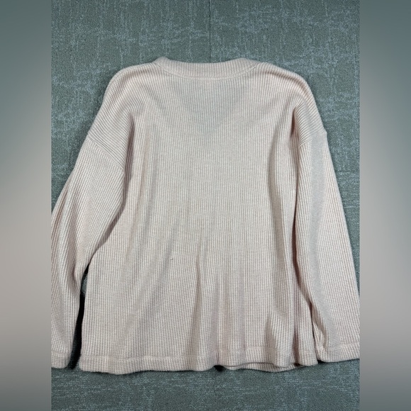 J. Jill Soft Cozy Waffle Knit Button Down Casual Henley Pull Over V-Neck Top L - Picture 6 of 7